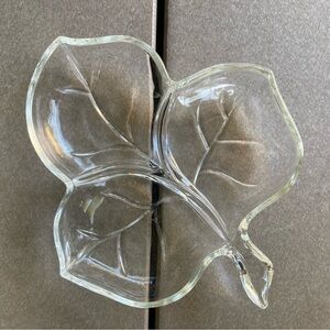 Vintage Atlas Maple Leaf Shaped 3 Section Relish Dish